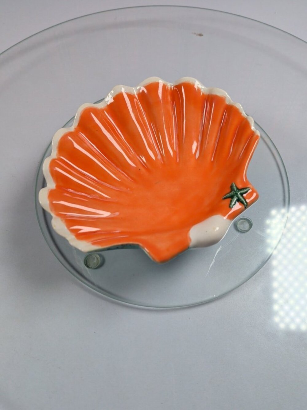 Vintage Ceramic Scallop Shell Soap Jewellery Holder - Canadian Made